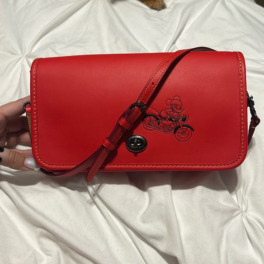 COACH X DISNEY Red Leather Crossbody Bag